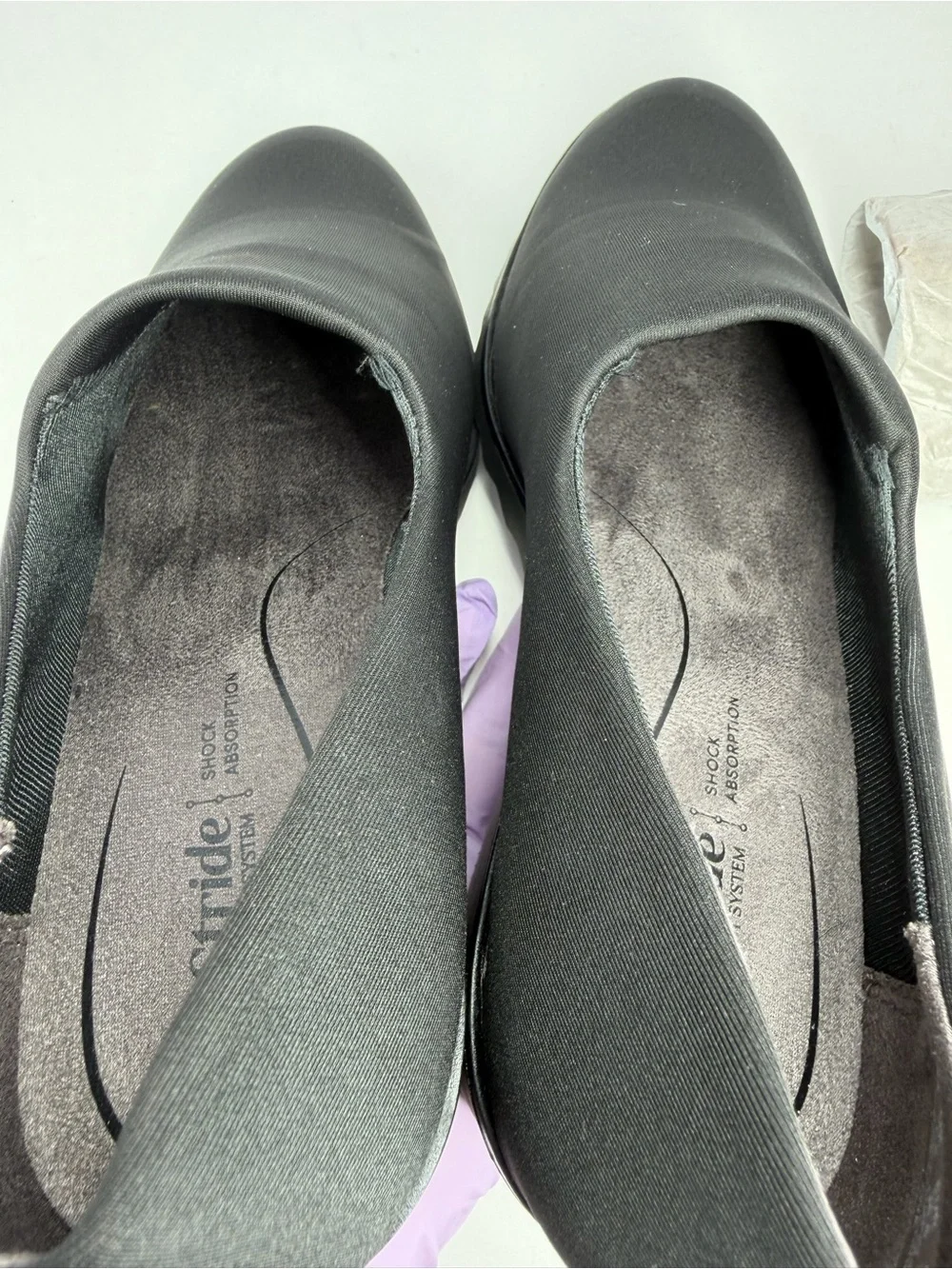 LifeStride Women's Ziva Round Toe Wedge Shoes Black Knit Fabric Size 8W